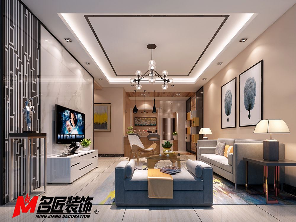 河源市雅居樂新地現代簡約風格三居室裝修案例